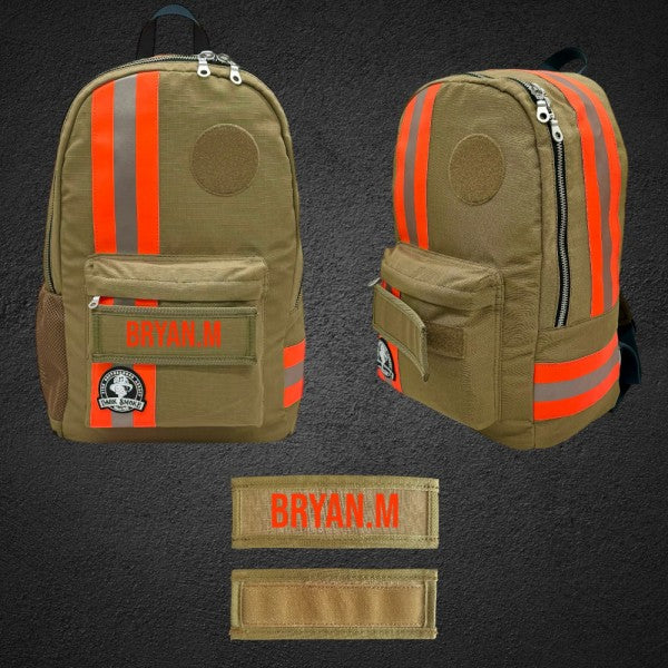 Dark Smoke Rucksack Backdraft sandfarben mit Reflexstreifen orange/silber/orange
