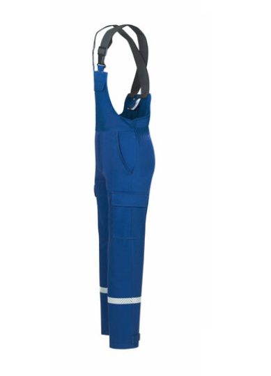 Jugendfeuerwehr-Latzhose aus Baumwollmischgewebe mit segmentierter Bestreifung