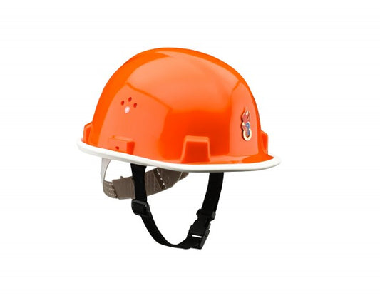Jugendfeuerwehrhelm mit 4-Punkt-Textil-Kinnriemen, rot/orange