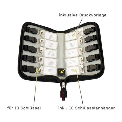 KEYFRIEND Schlüsselmappe für 10 Schlüssel