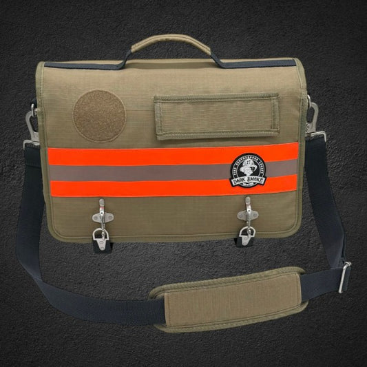Dark Smoke Umhängetasche Squad sandfarben mit Reflexstreifen orange/silber/orange