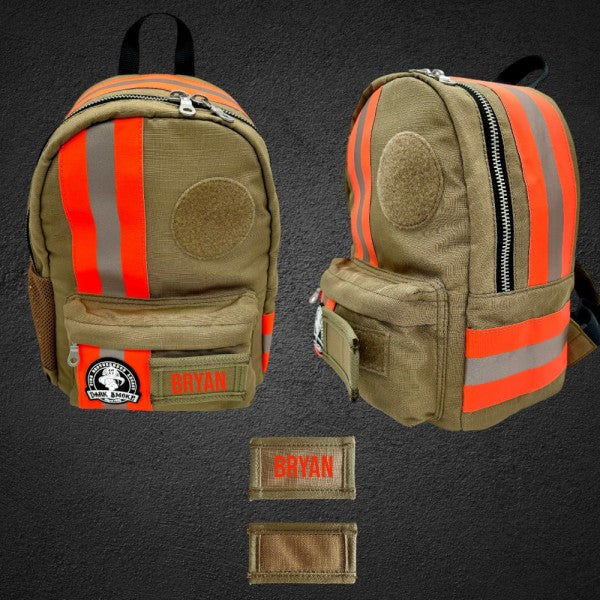 Dark Smoke Kinderrucksack Backdraft Kid sandfarben mit Reflexstreifen orange/silber/orange