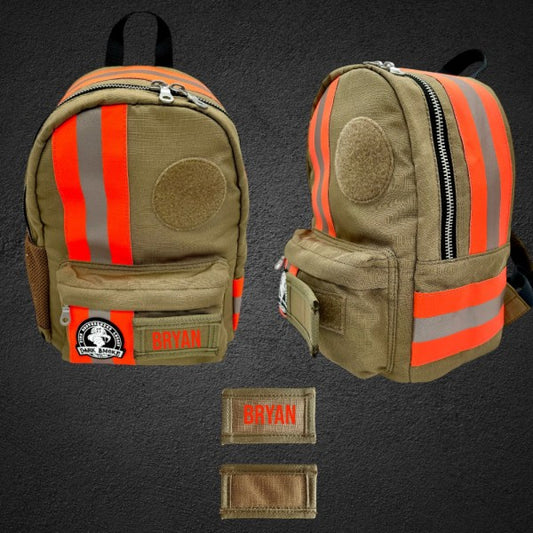 Dark Smoke Kinderrucksack Backdraft Kid sandfarben mit Reflexstreifen orange/silber/orange