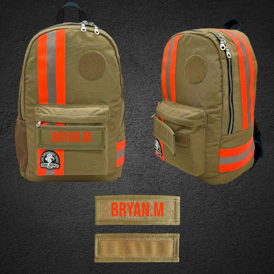 Dark Smoke Rucksack Backdraft sandfarben mit Reflexstreifen orange/silber/orange