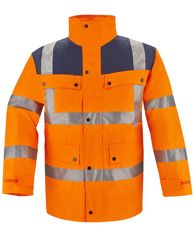 Warn-Parka leuchtorange/marineblau