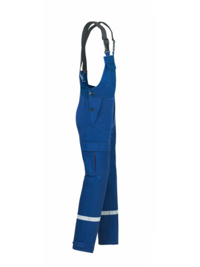 Jugendfeuerwehr-Latzhose aus Baumwollmischgewebe mit segmentierter Bestreifung